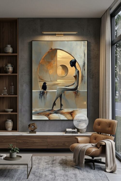 Yağlı Boya Dokulu Sürrealizm Tablo