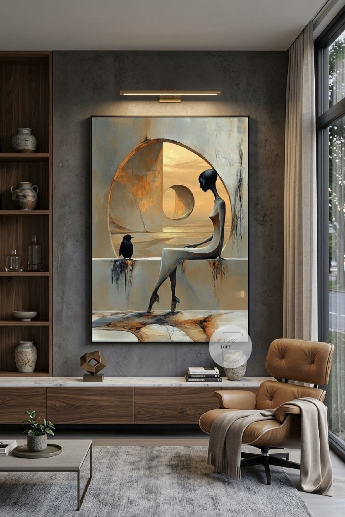 Yağlı Boya Dokulu Sürrealizm Tablo