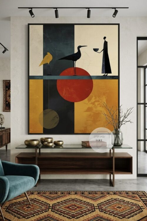Yağlı Boya Dokulu Sürrealizm Tablo