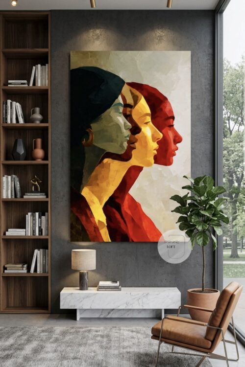 Yağlı Boya Dokulu Kadın Tablo