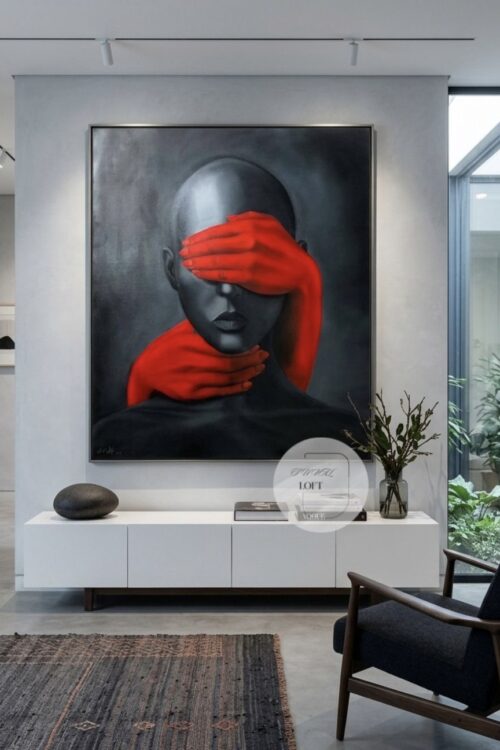 Yağlı Boya Dokulu Modern Figüratif Sanat Tablo
