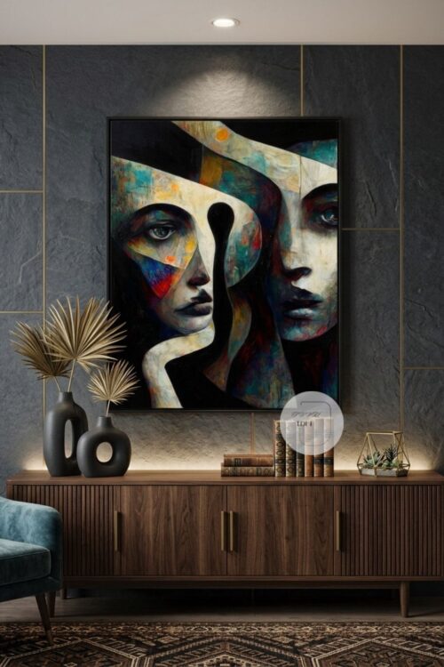 Yağlı Boya Dokulu Sürrealizm Tablo