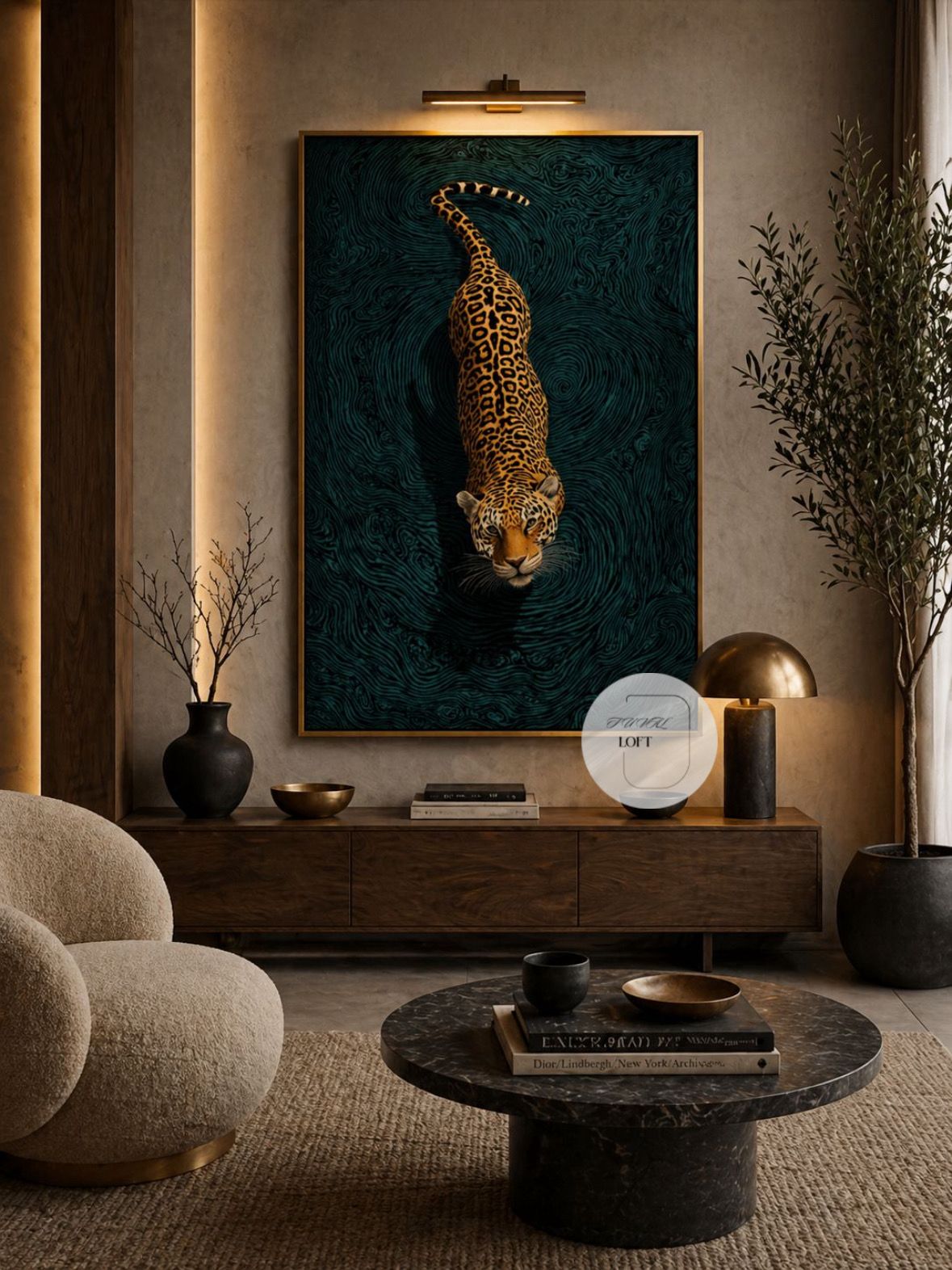 Yağlı Boya Dokulu Leopard Tablo