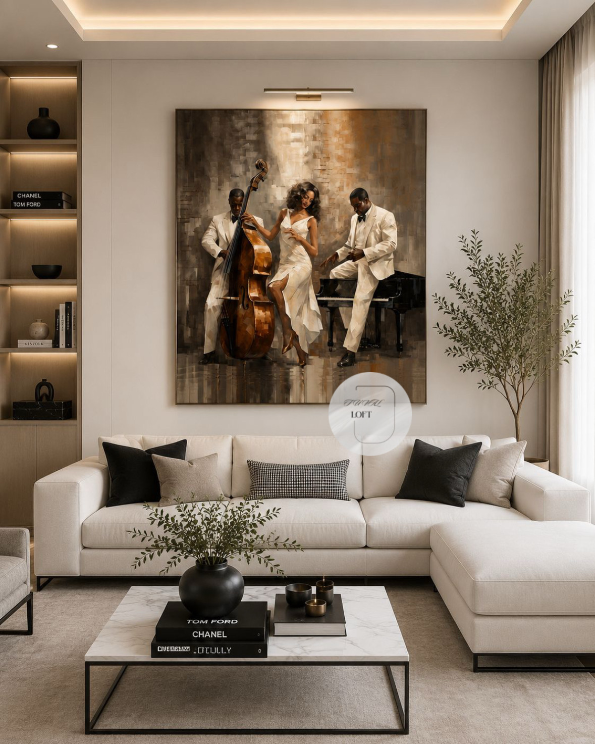 Yağlı Boya Dokulu Modern Soyut Jazz Tablo