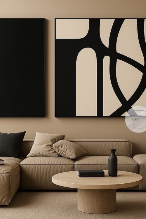 Yağlı Boya Dokulu Minimalist Abstract Tablo
